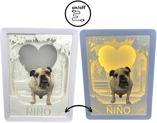 Retrato led 3D personalizado para tu mascota