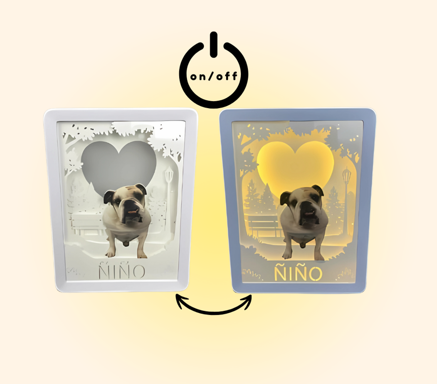 Custom 3D LED pet portrait