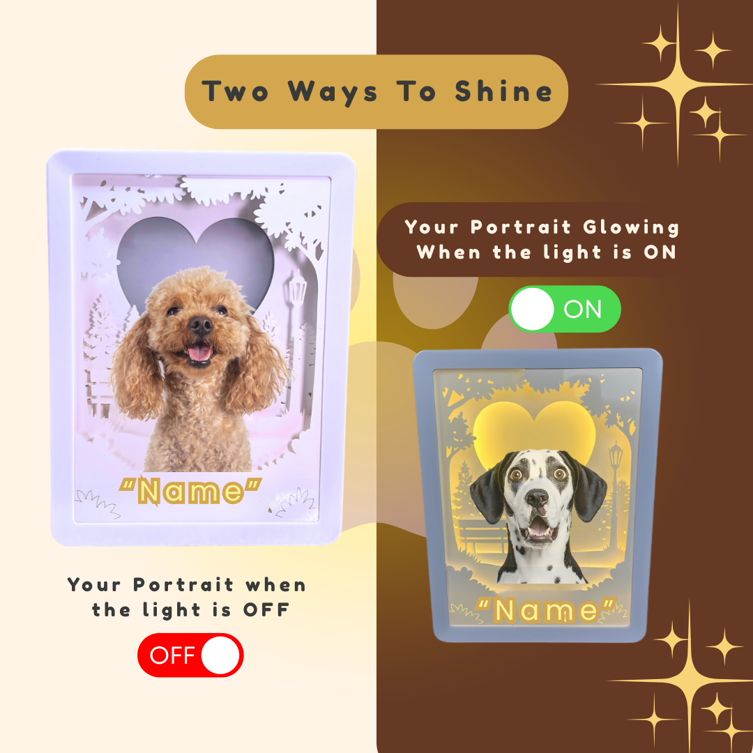 Custom 3D LED pet portrait