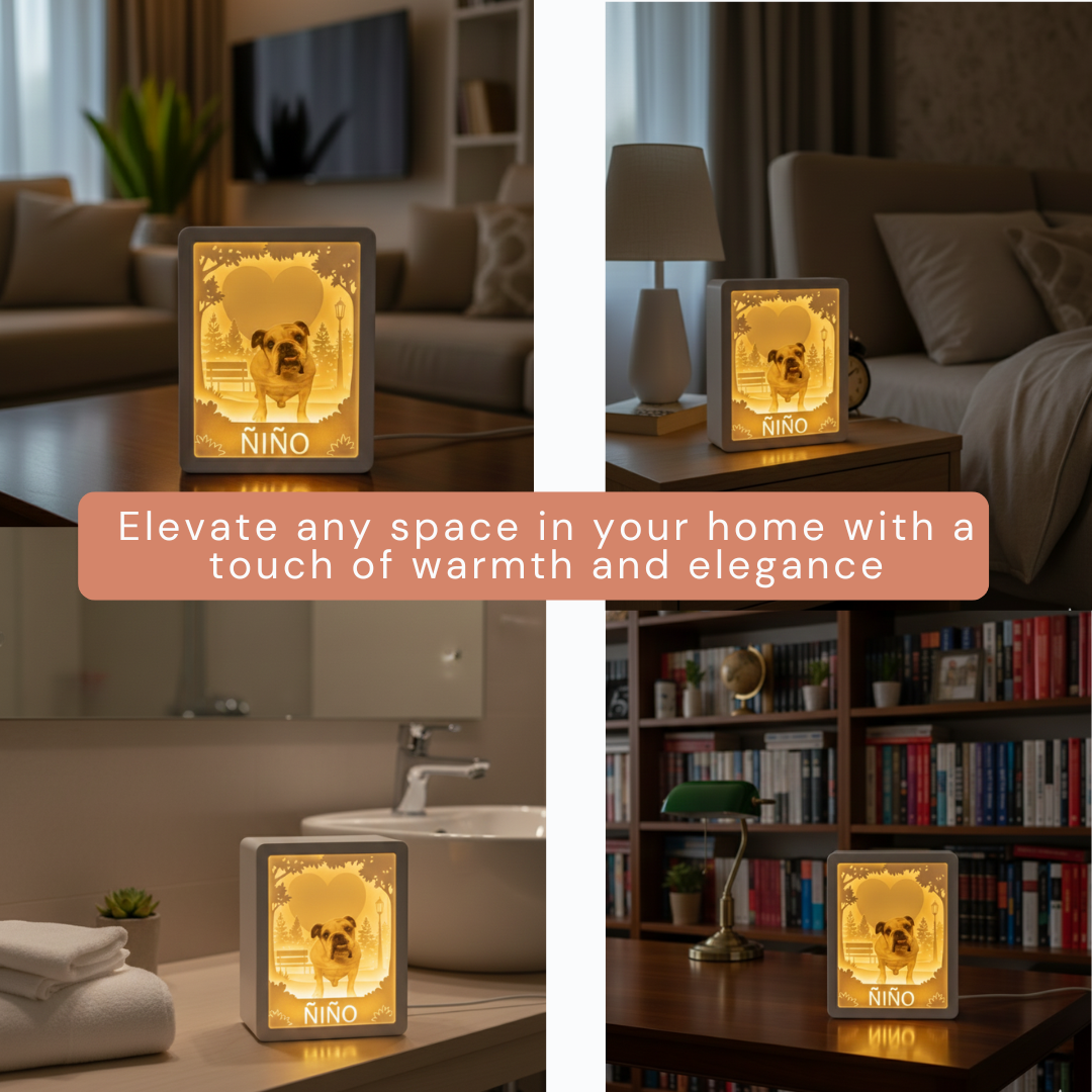 Custom 3D LED pet portrait