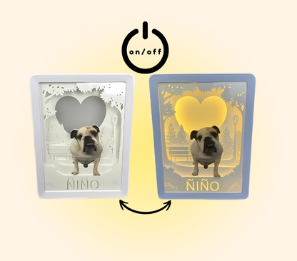 Custom 3D LED pet portrait