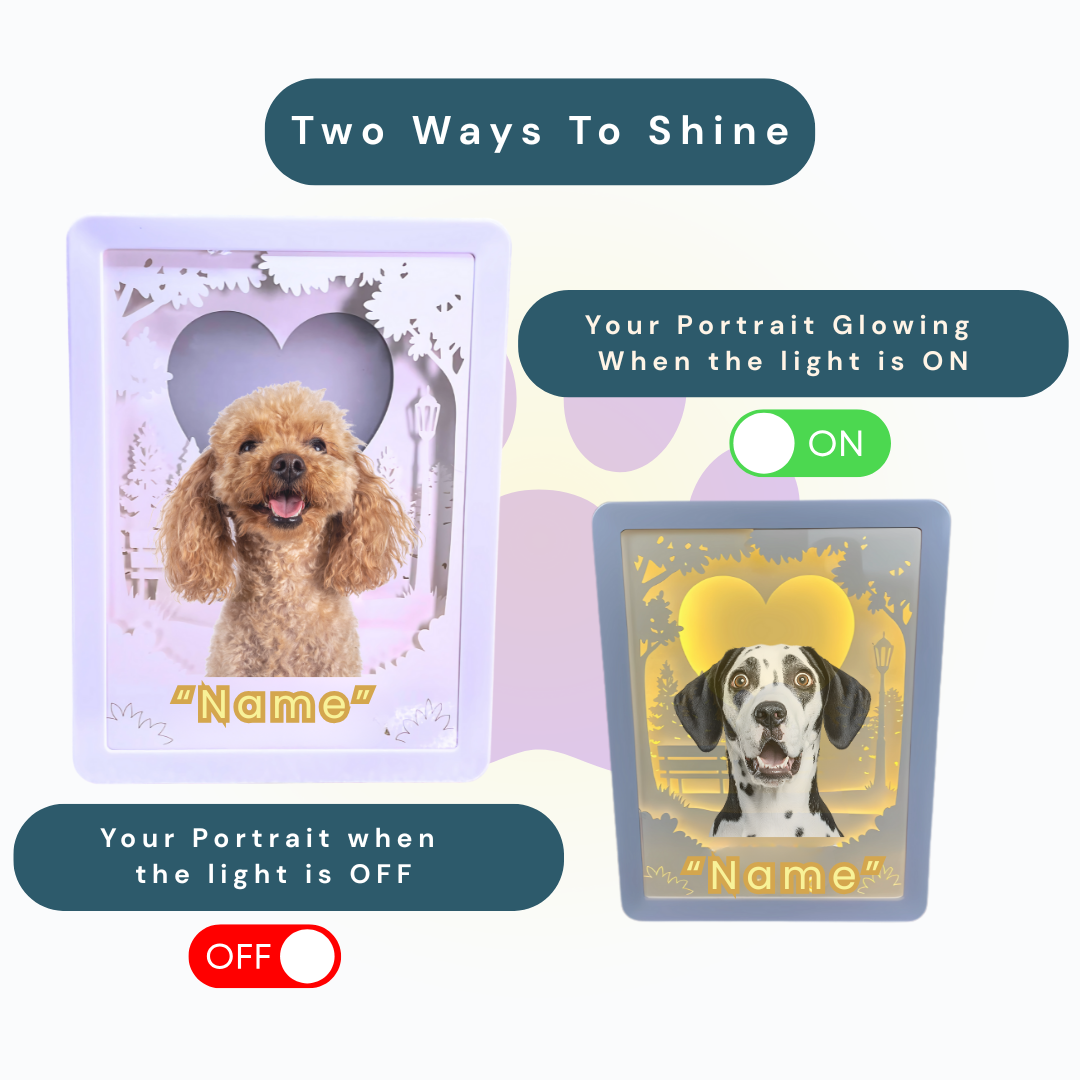 Custom 3D LED pet portrait